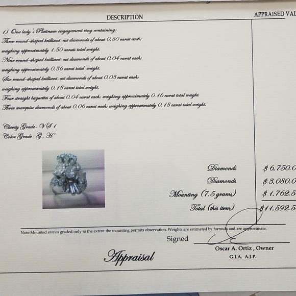 Vintage Platinum Diamond Engagement Ring - Picture 8 of 8